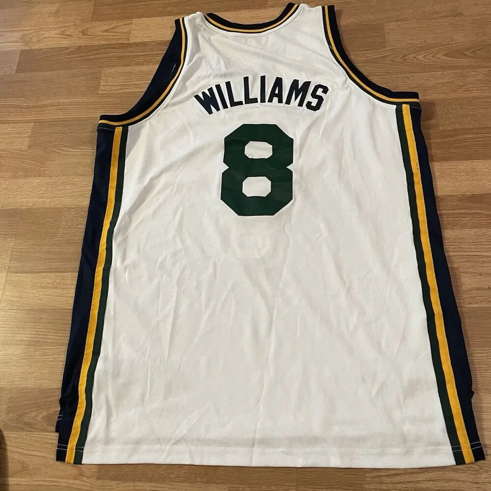 Adidas Utah Jazz Deron Williams 8 Jersey White NBA Mens XL +2 Length